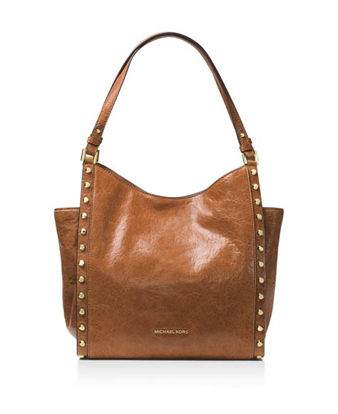 Michael Kors Newbury Studded Leather Shoulder Bag Tote 